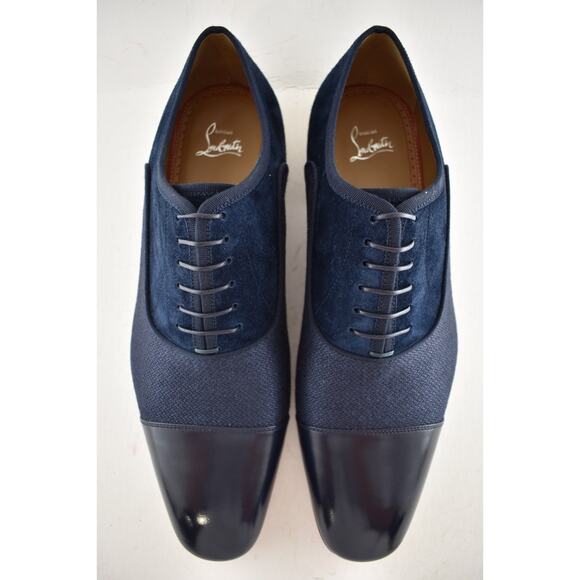 Christian Louboutin Greggo Flat Marine Blue Lace Up Oxford Dress Loafer 46 13 main image 7